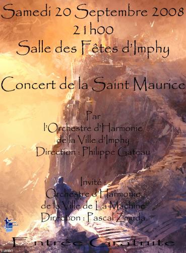 Affiche du concert de Saint Maurice, 20 Septembre 2008, 21h, Imphy