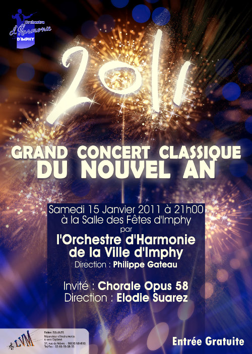 affiche du concert du nouvel an 2011 de l'harmonie d'imphy