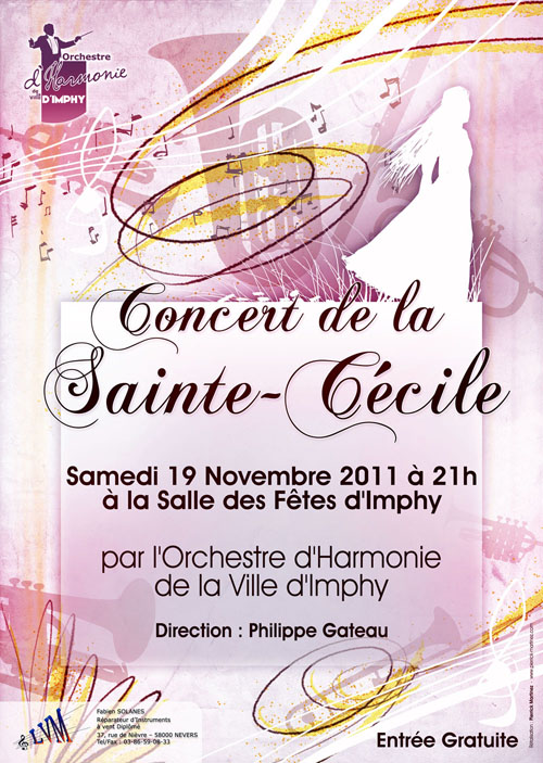 L'affiche du concert de la sainte cécile 2011 par l'ohvi