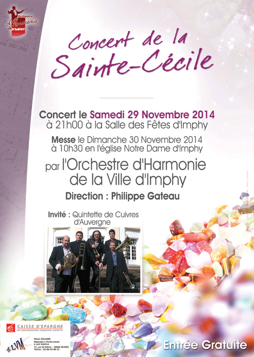 Affiche du concert de la Sainte Cécile 2014 de l'OHVI
